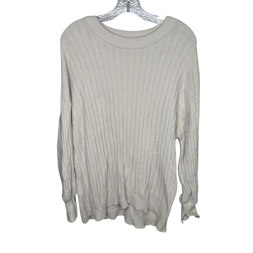 Aerie Ribbed‎ Cozy Oversized Crew Neck Sweater Cream M M